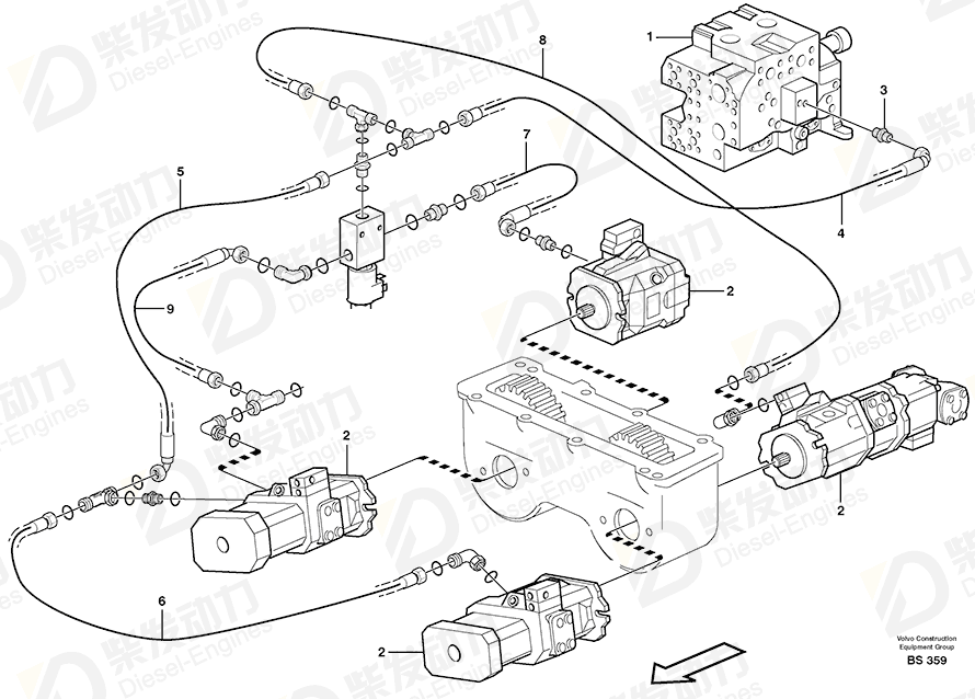 VOLVO Hose assembly 935788 Drawing