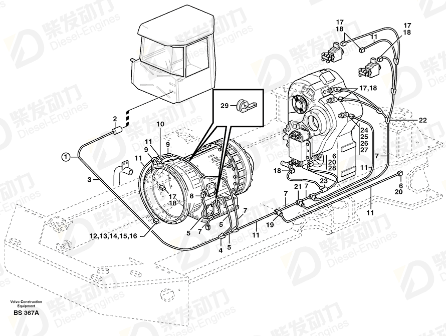 VOLVO Cable harness 11121128 Drawing