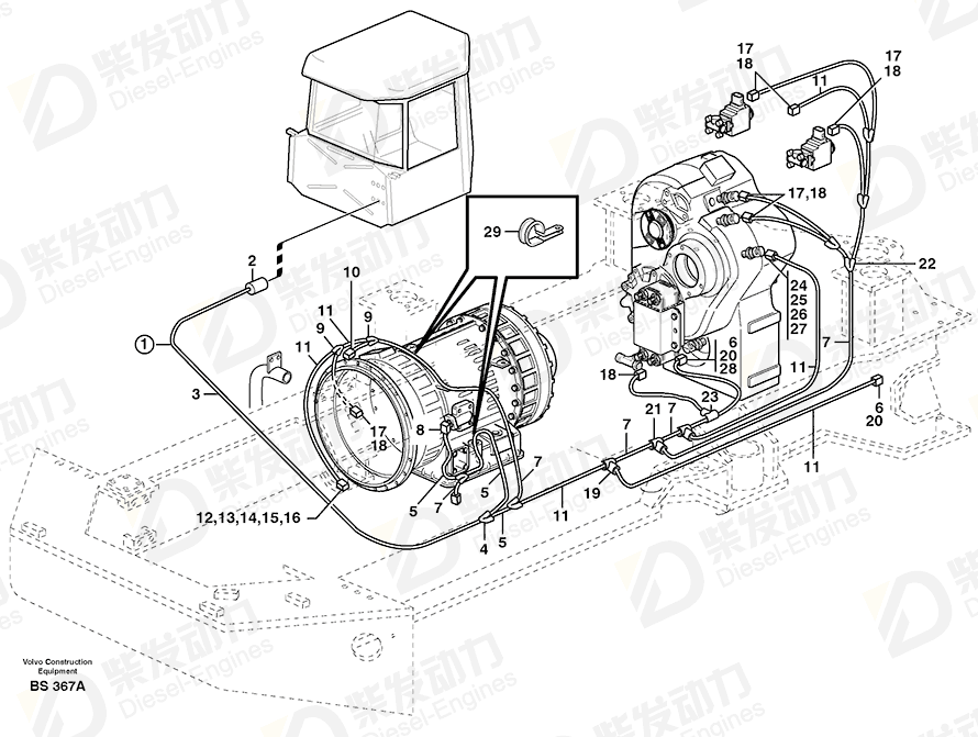 VOLVO Cable harness 11117336 Drawing VOLVO Cable harness 11117336 Drawing