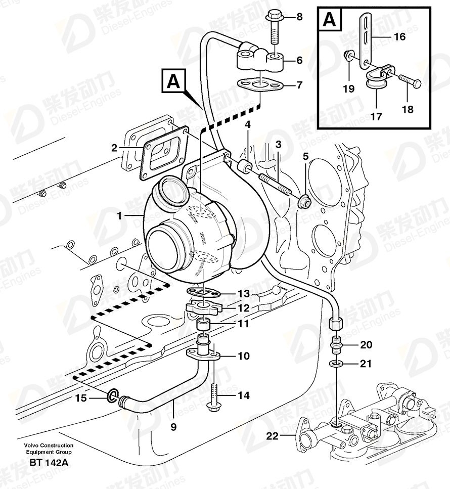 VOLVO Turbocharger 11423581 Drawing