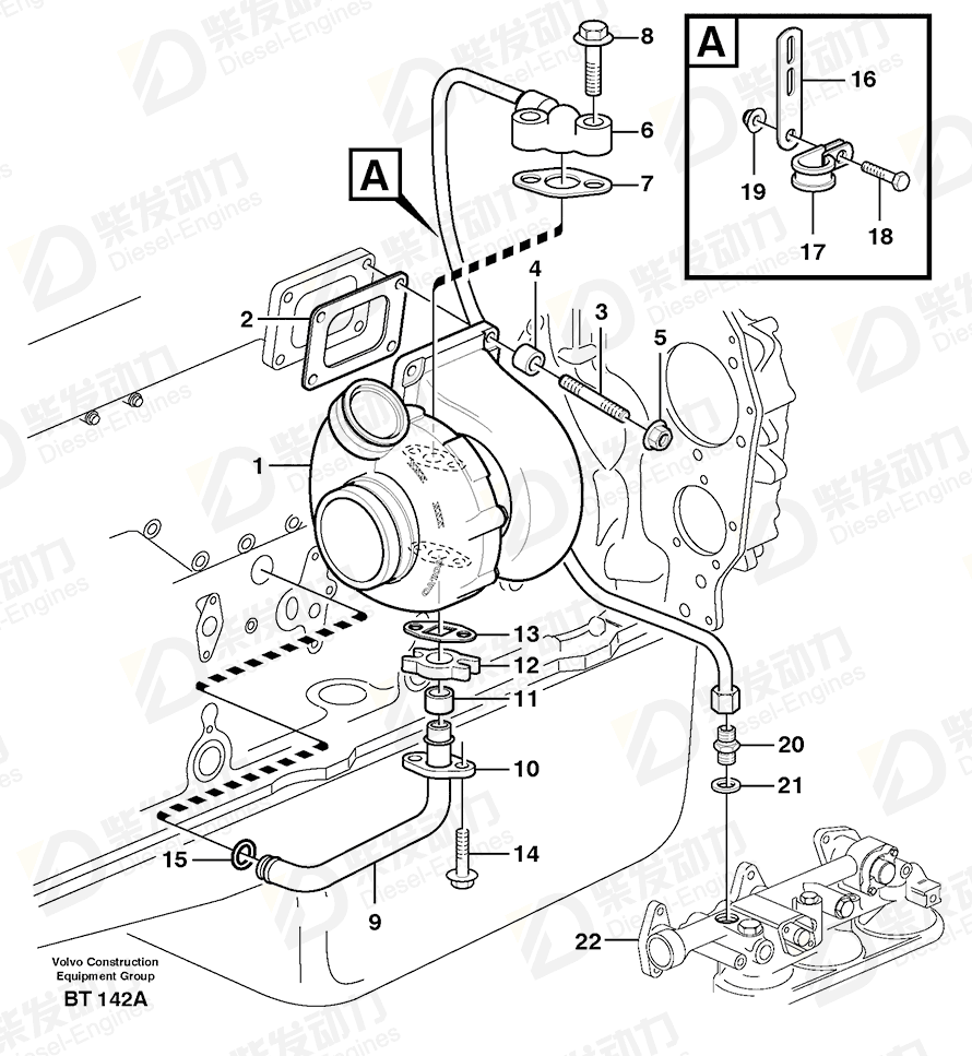 VOLVO Pressure pipe 11423115 Drawing