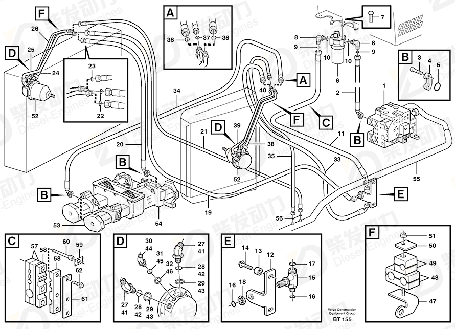 VOLVO Hose assembly 935849 Drawing