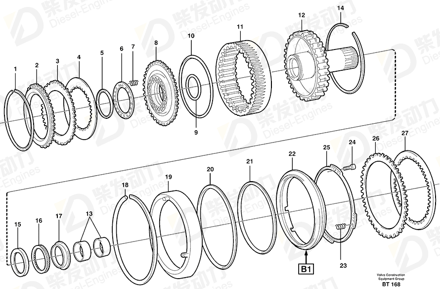VOLVO Slide bearing 11036613 Drawing