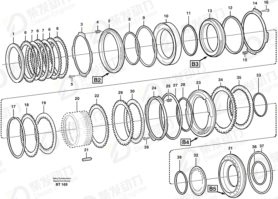 VOLVO Friction disc 11038724 Drawing