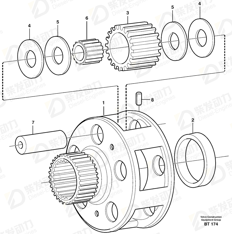 VOLVO Planet gear 11038239 Drawing VOLVO Planet gear 11038239 Drawing
