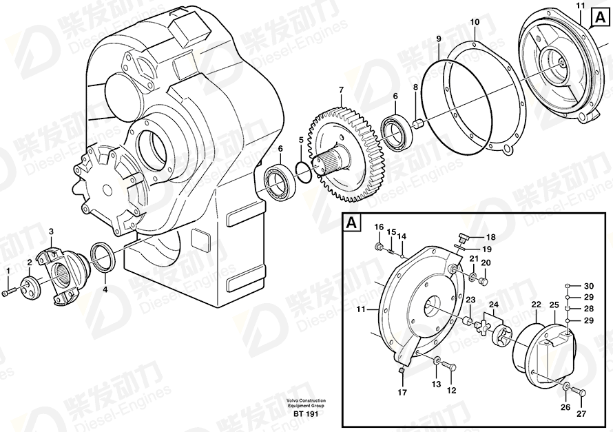 VOLVO Roller bearing 11700197 Drawing VOLVO Roller bearing 11700197 Drawing