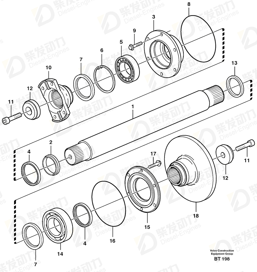 VOLVO Spacer ring 11194362 Drawing