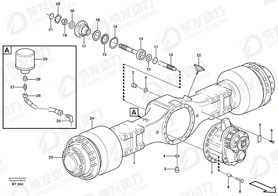 VOLVO Hose assembly 11192445 Drawing