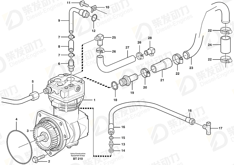 VOLVO Hose 11114156 Drawing