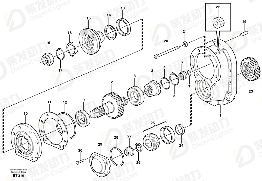 VOLVO Final drive 11102620 Drawing VOLVO Final drive 11102620 Drawing