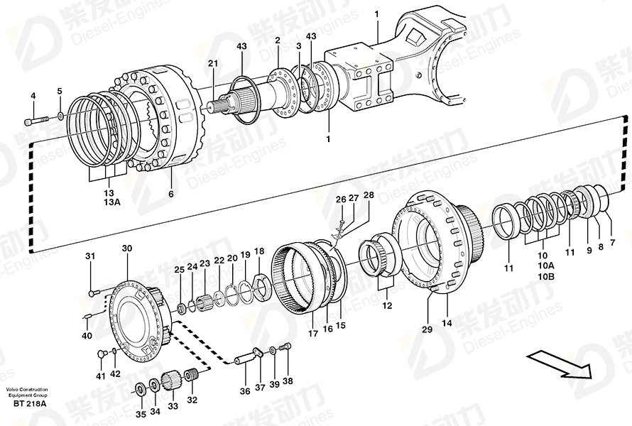 VOLVO Drive shaft 11102558 Drawing VOLVO Drive shaft 11102558 Drawing