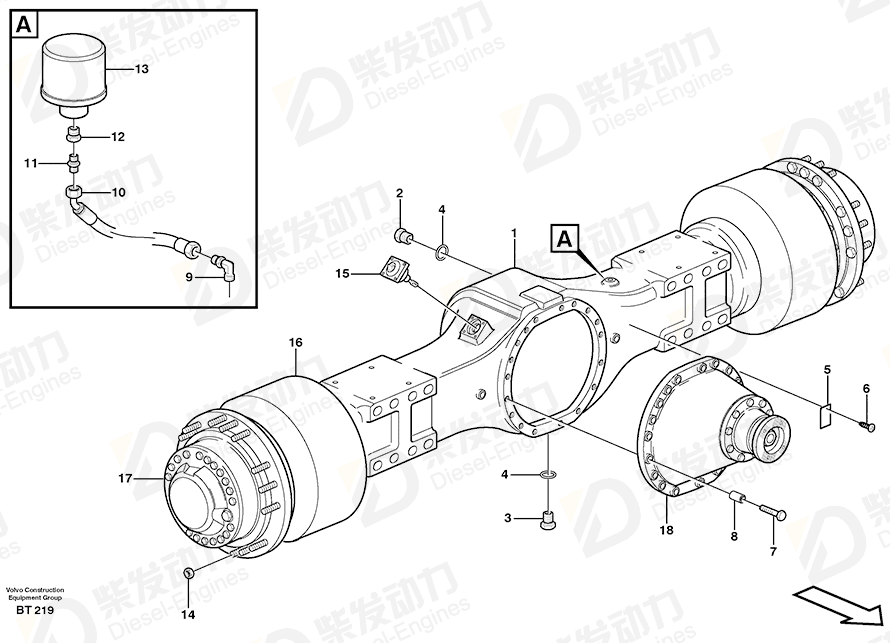 VOLVO Axle casing 11102506 Drawing VOLVO Axle casing 11102506 Drawing