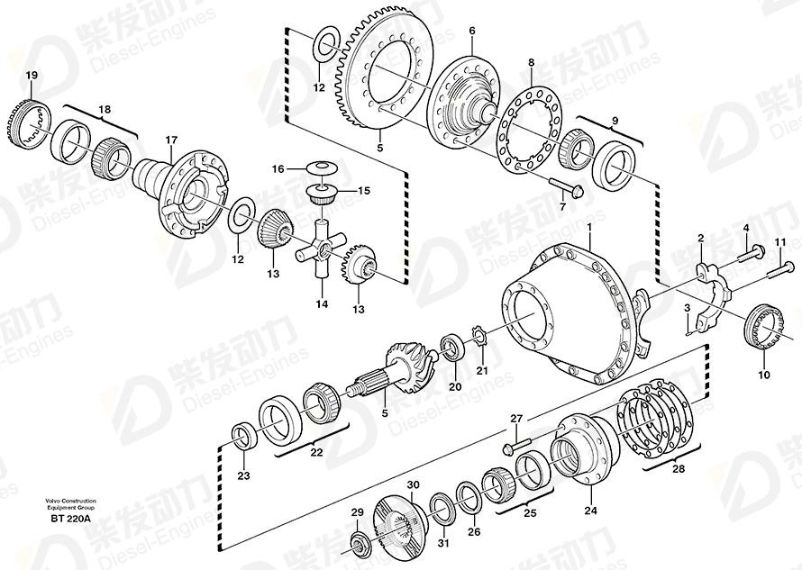 VOLVO Final drive 3152149 Drawing VOLVO Final drive 3152149 Drawing