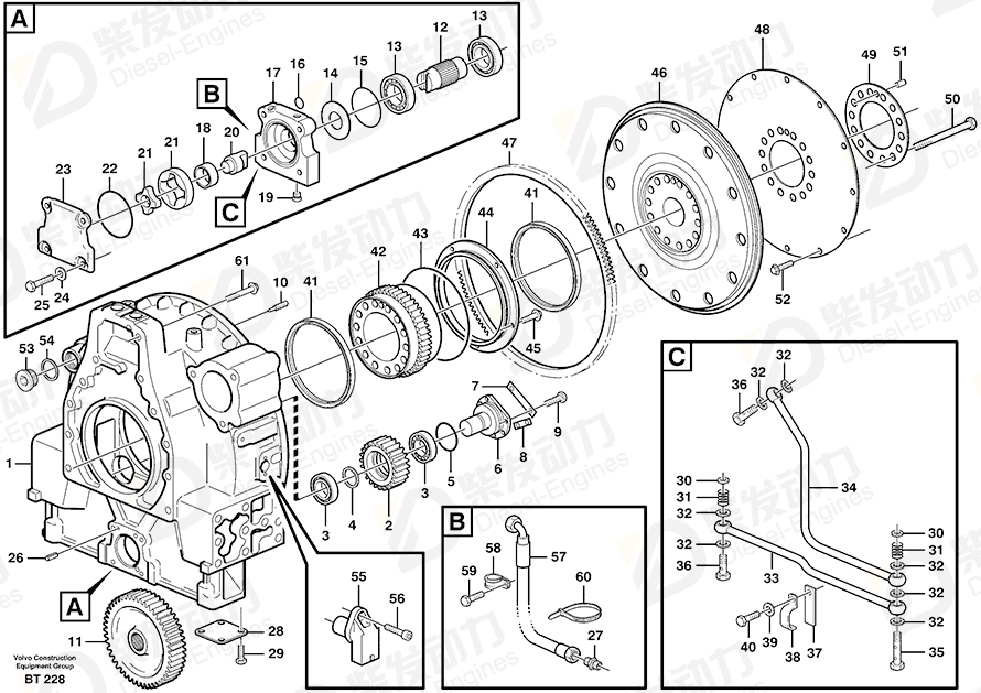 VOLVO Spacer ring 4771370 Drawing VOLVO Spacer ring 4771370 Drawing