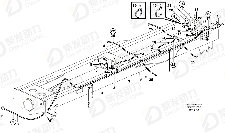 VOLVO Cable harness 11115880 Drawing