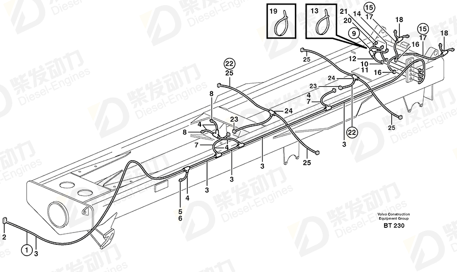 VOLVO Cable harness 11115880 Drawing VOLVO Cable harness 11115880 Drawing