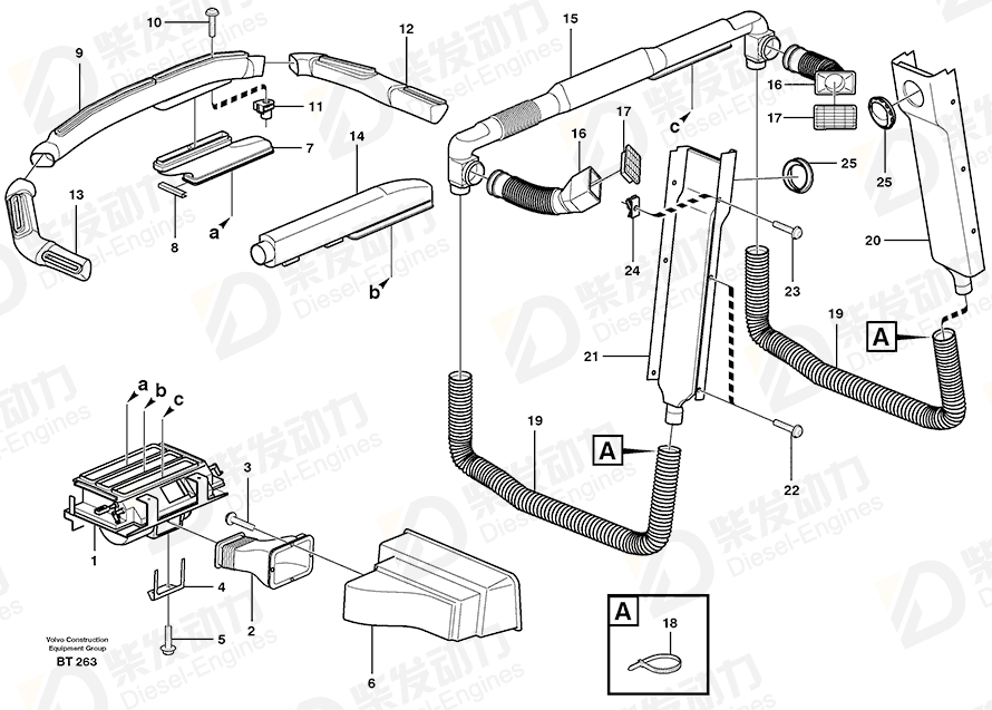 VOLVO Air duct 15043880 Drawing