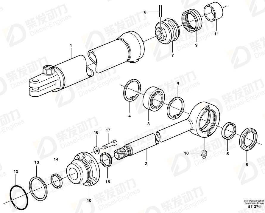 VOLVO Cylinder Tube 11149001 Drawing VOLVO Cylinder Tube 11149001 Drawing