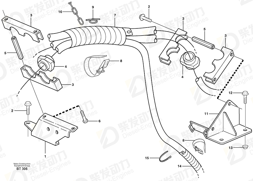 VOLVO Hose protection 15014446 Drawing