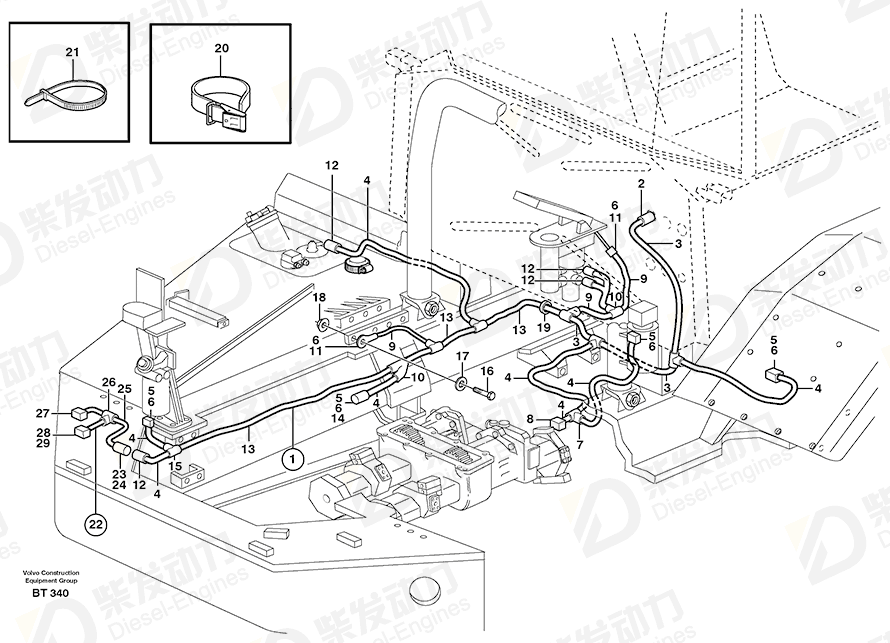 VOLVO Cable harness 11119874 Drawing