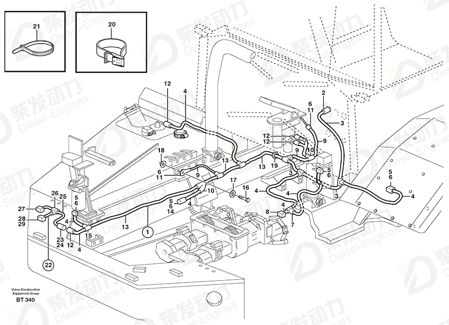 VOLVO Cable harness 11119874 Drawing VOLVO Cable harness 11119874 Drawing