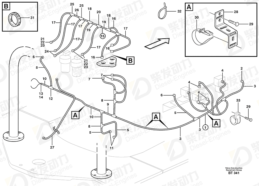 VOLVO Cable harness 11115879 Drawing