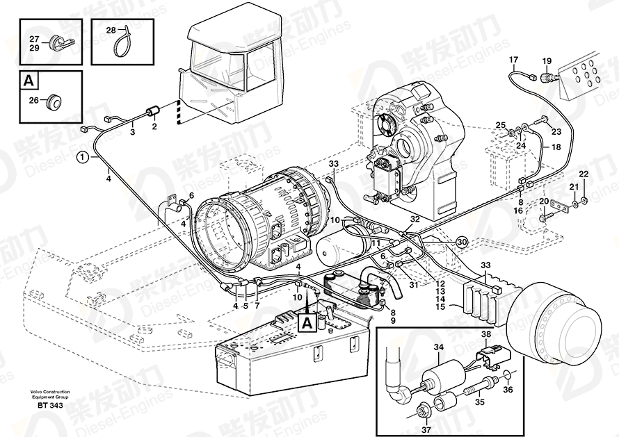 VOLVO Cable harness 11194372 Drawing