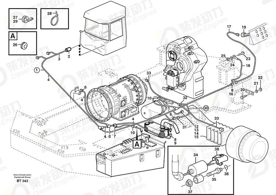 VOLVO Cable harness 11121122 Drawing VOLVO Cable harness 11121122 Drawing