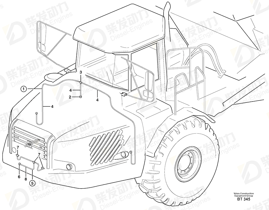 VOLVO Cable harness 11059441 Drawing VOLVO Cable harness 11059441 Drawing