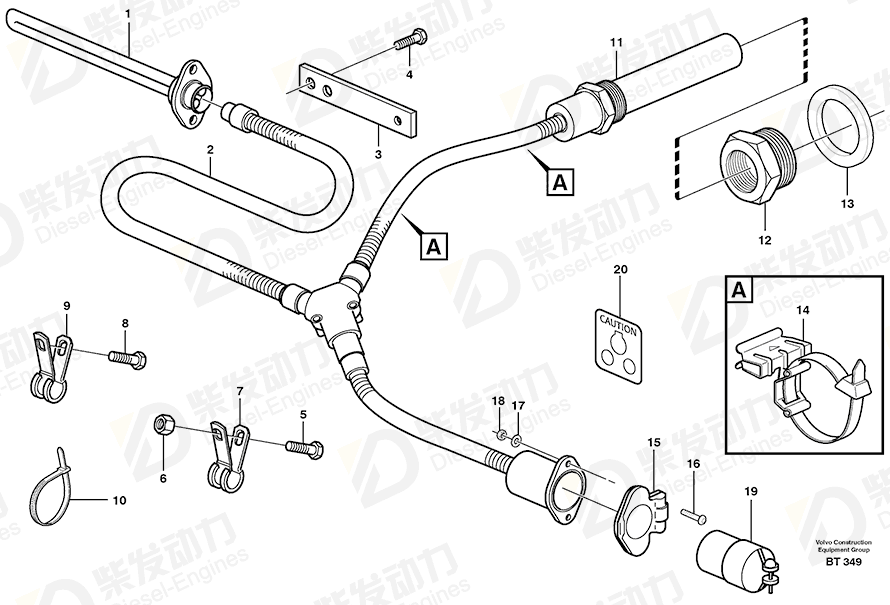 VOLVO Cable harness 11078277 Drawing VOLVO Cable harness 11078277 Drawing