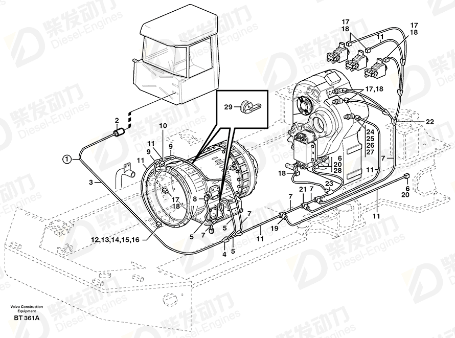 VOLVO Cable harness 11117872 Drawing