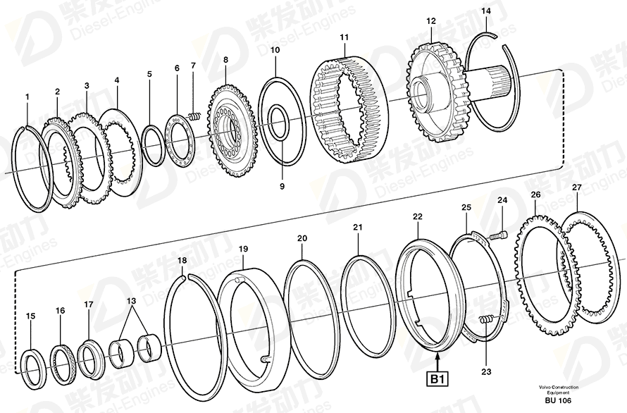 VOLVO Friction disc 15001697 Drawing