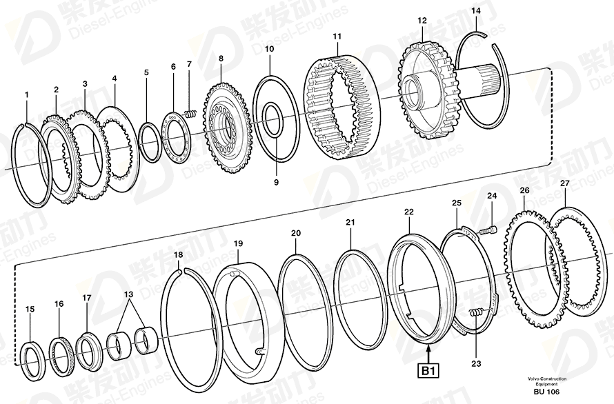VOLVO Friction disc 15001697 Drawing VOLVO Friction disc 15001697 Drawing