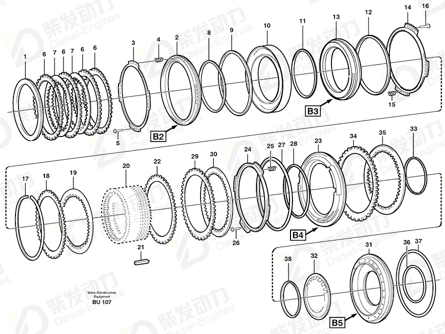 VOLVO Friction disc 11038723 Drawing