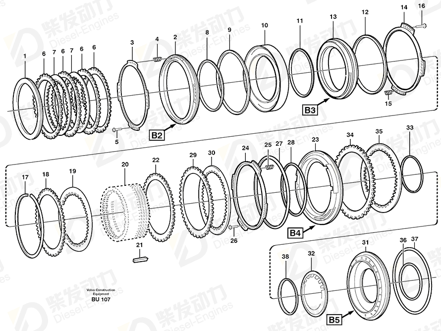 VOLVO Friction disc 15001704 Drawing VOLVO Friction disc 15001704 Drawing