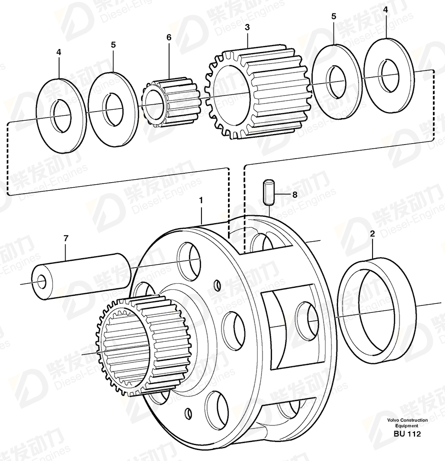 VOLVO Pivot pin 11036758 Drawing