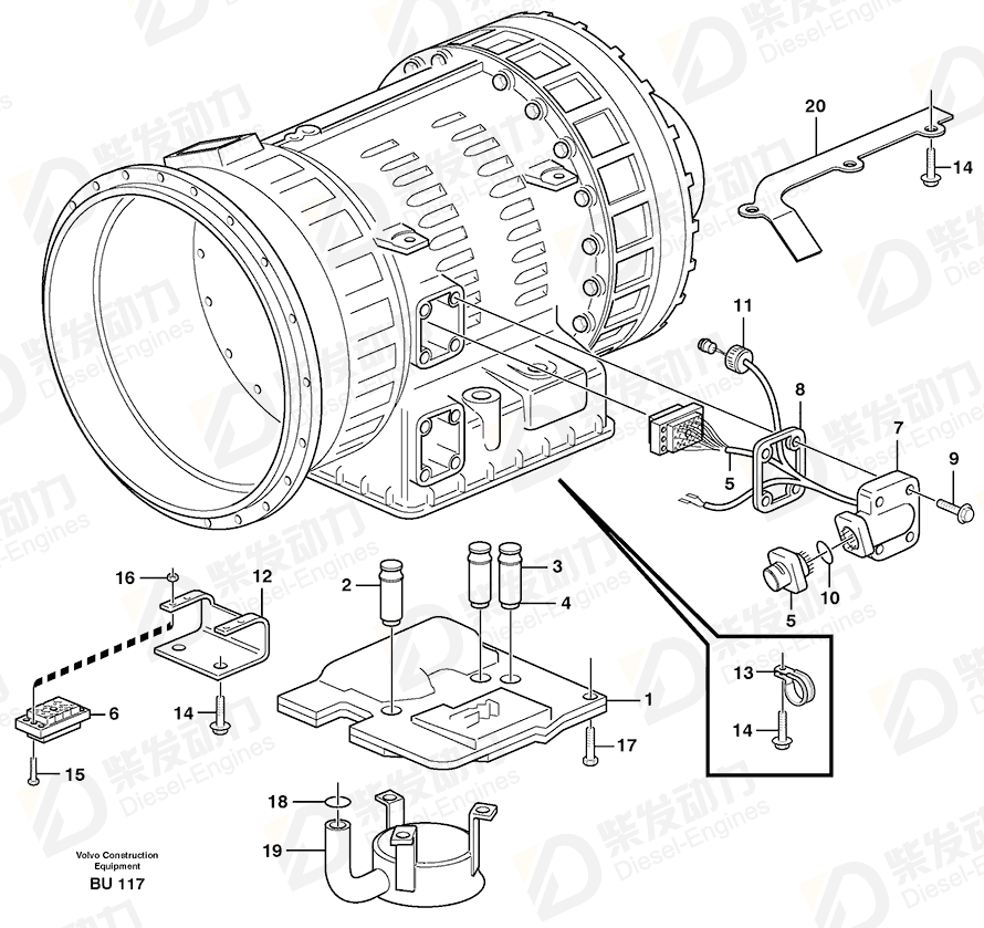 VOLVO Oil pipe 11037320 Drawing