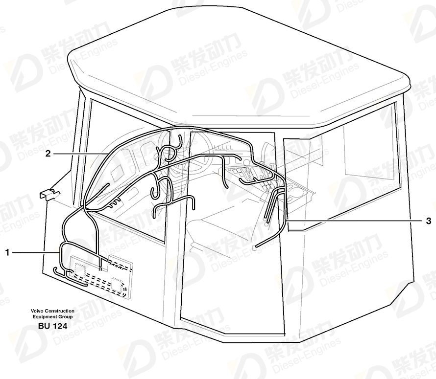 VOLVO Cable harness 11192967 Drawing VOLVO Cable harness 11192967 Drawing