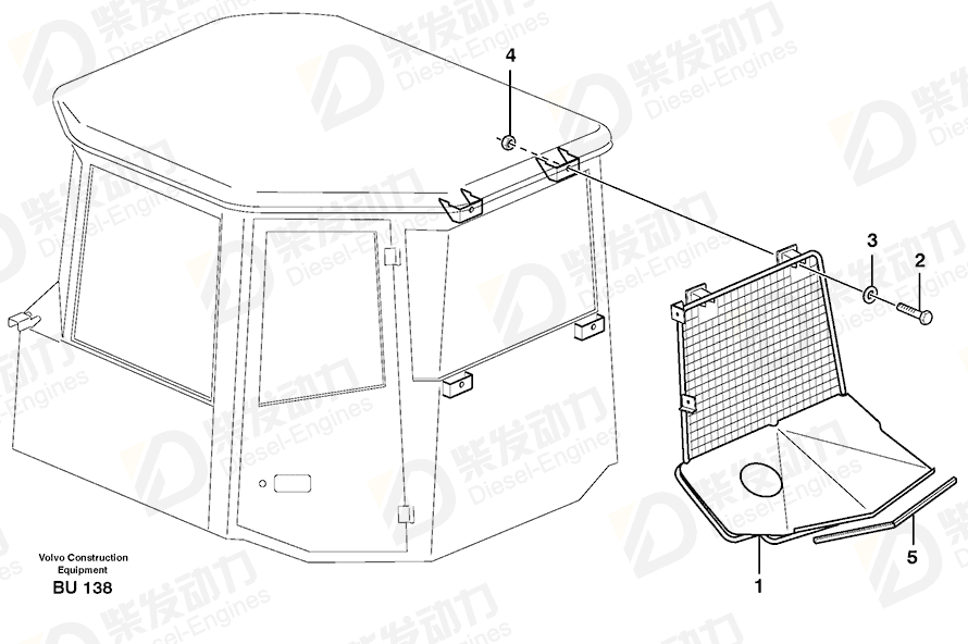VOLVO Protecting grating 11197550 Drawing VOLVO Protecting grating 11197550 Drawing