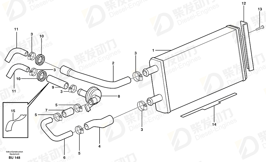 VOLVO Hose 11191002 Drawing