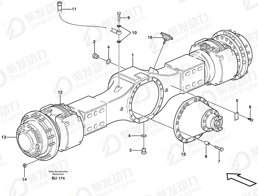 VOLVO Hose assembly 936128 Drawing
