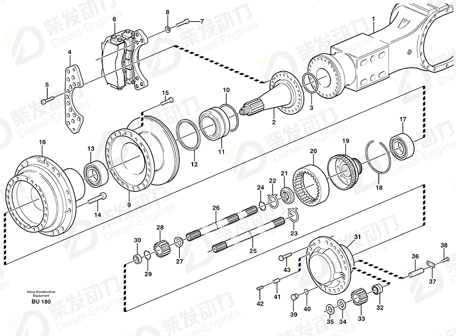 VOLVO Planetary Axle 23904 Drawing