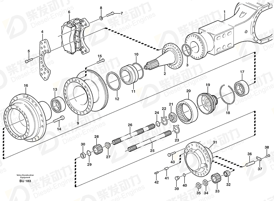 VOLVO Planetary Axle 23905 Drawing VOLVO Planetary Axle 23905 Drawing