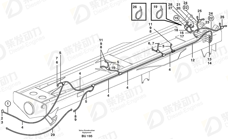 VOLVO Cable harness 11119103 Drawing
