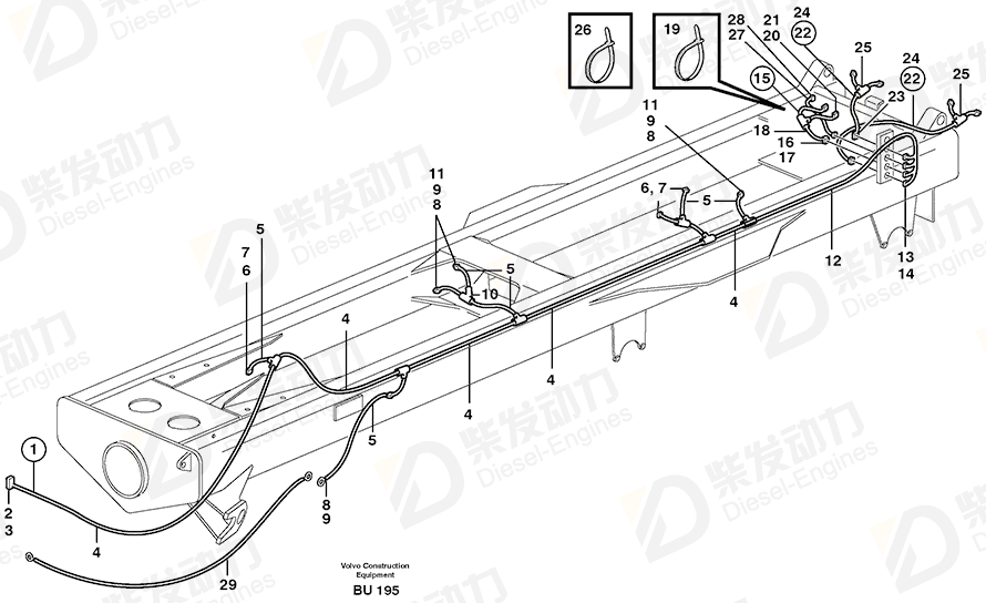 VOLVO Cable harness 11119103 Drawing VOLVO Cable harness 11119103 Drawing