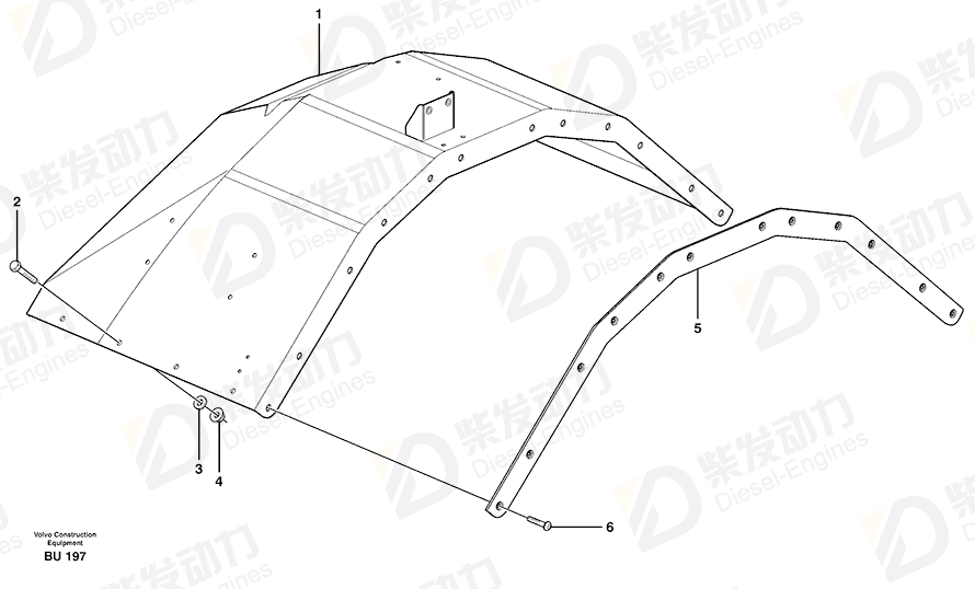 VOLVO Mudguard widener 11194517 Drawing VOLVO Mudguard widener 11194517 Drawing