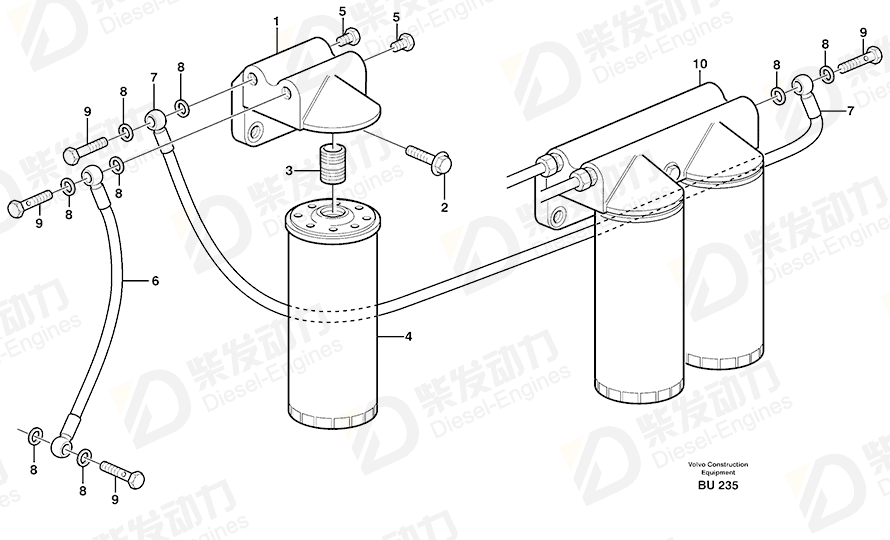 VOLVO Hose 11162636 Drawing