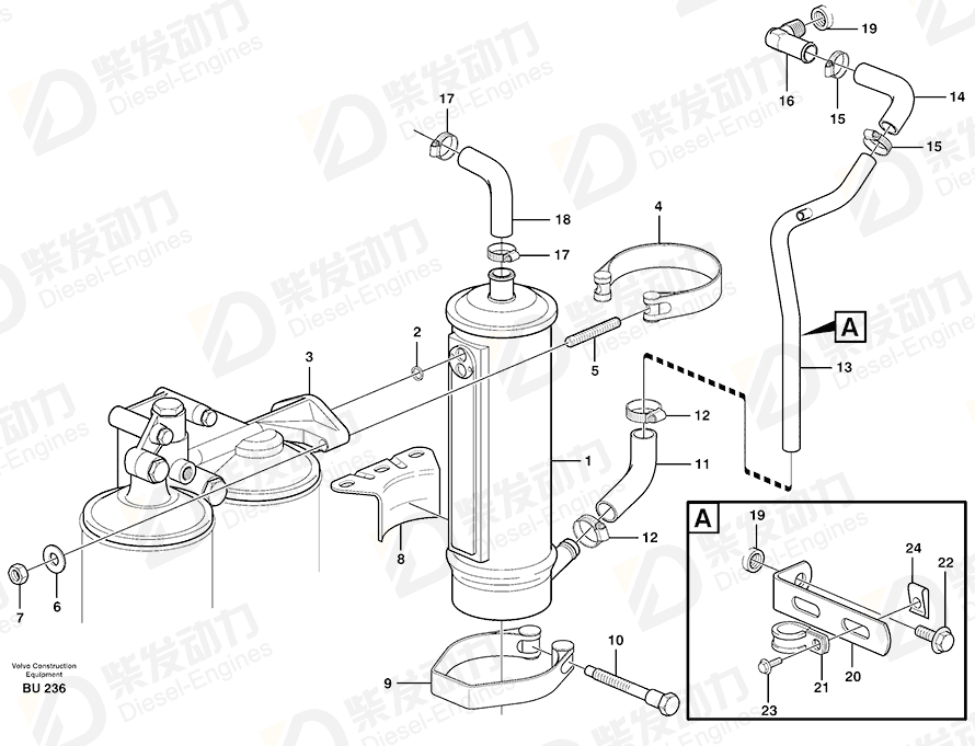 VOLVO Water pipe 11162524 Drawing