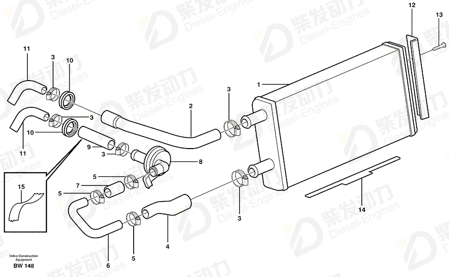 VOLVO Pipe 11113614 Drawing