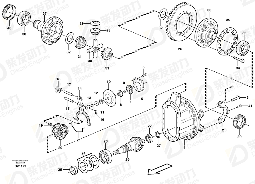 VOLVO Drive gear set 11103007 Drawing